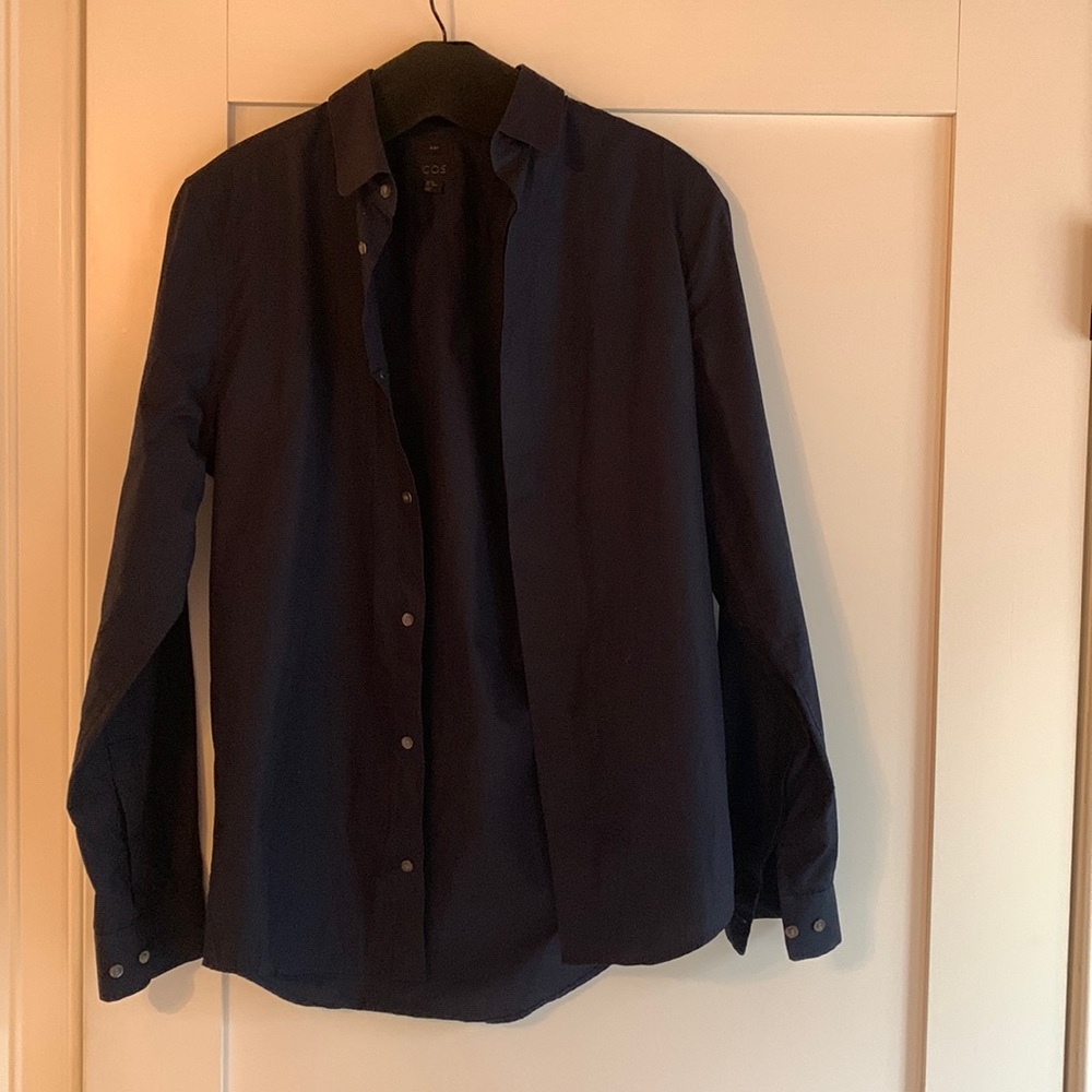 COS Dark navy mens button down